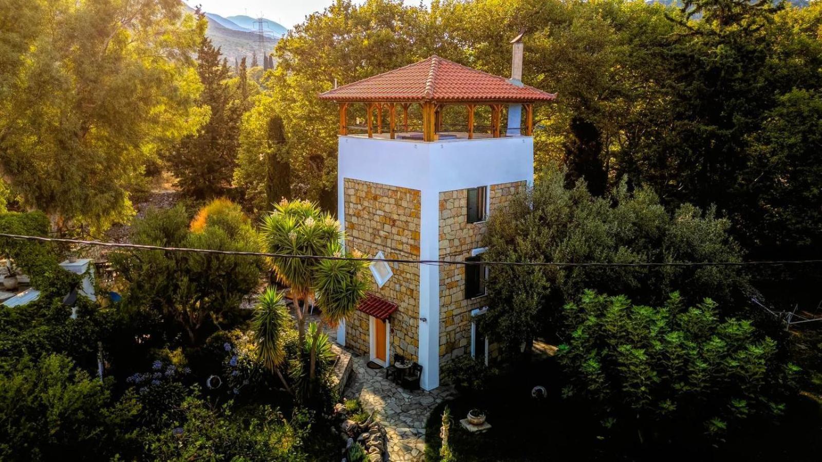 Steinturm Mit Dach-Terrasse Zwischen Fluss, Meer Und Gebirge- Spiti Pirgos Paralia Sergoulas Exterior photo
